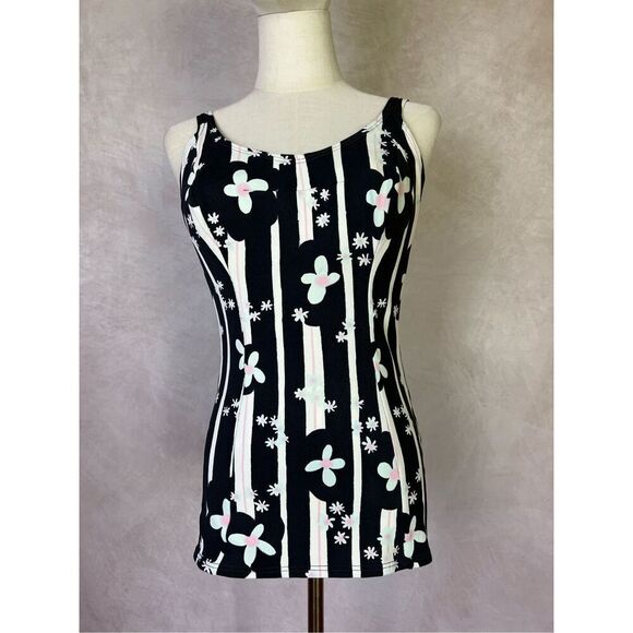 Vintage 1960s 1970s Swimsuit Bathing Suit Mod MCM Psychedelic Striped Bikini - Picture 1 of 7